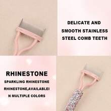 1支装奢华睫毛梳 | 部分人造钻石镶嵌 - 睫毛卷翘定型梳 | 创意睫毛分离专用弧形不锈钢梳 - 不易刮伤睫毛，根根分明，日常化妆辅助 - 彩色 - 查看 8