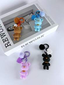 Handmade Cute Bear Pendant Keychain, Bag Charm, Gift For Birthday - Multicolor - View 1