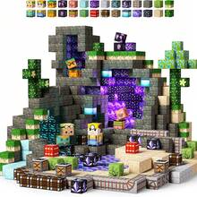 48/100/200/300 piezas Baldosas magnéticas para construcción, Juego de bloques magnéticos de la serie Minería subterránea de 2 cm, Juguete educativo STEM, Regalo de Navidad/Halloween/Cumpleaños para niños de 3+ años - Exploración minera - Ver 1