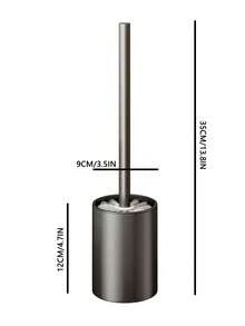 1支长柄马桶刷带支架，壁挂式浴室清洁刷，无死角清洁，不锈钢材质，浴室必备品