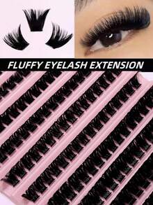 160pcs Cluster Segmented False Eyelashes, D Curl, Mixed Length 8-16mm, Fluffy & Lengthening, Natural Lash Extension, DIY Single Cluster Lash Extension, Faux Mink Lashes, Suitable For Daily Wear, Travel, Photography, Party, Wedding And Makeup - D - View 4
