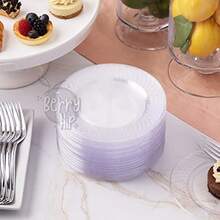 CYPNPlatos Chicos Pasteleros Elegantes Reutilizables Transparentes 50 piezas Ideal para Bodas Fiestas Cenas Calidad Resistente y Duradero. 50 platos de 16 cm 6.25"Fashion - 219747023 - Ver 5