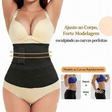 Women's Waist Trainer, Abdominal Control, Waist Shaper With Straps - 黑色 - 查看 6