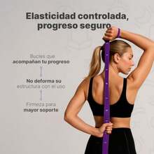CYPNB Life Banda de Resistencia para Flexibilidad y Estiramientos 140cm de Largo con 8 Bucles para Yoga Pilates y Baile con Costuras Reforzadas y Doble Vista.Fashion - 221180300 - Ver 3
