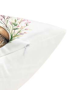 1 pieza Funda de almohada decorativa impresa por un solo lado, suave y cómoda, con elemento de conejo de Pascua, adecuada para dormitorio, sala de estar, sofá, decoración de fiesta (no incluye relleno de almohada) - Multicolor - Ver 3