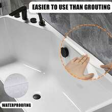 1-Piece White Sealant Tape - Self-Adhesive & Waterproof | Instant Stick-On Bathroom Seal Strip | Suitable For Floor Tiles, Wallpaper, Toilets, Bathtubs, Shower Wall Edges | Quick & Easy Installation In Minutes | Ideal For Sealing Gaps, Preventing Leaks & Enhancing Bathroom Hygiene - 白色 - 查看 5