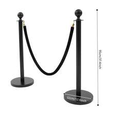 ZhdnBhnos Pcs Black Stanchion Posts, Crowd Control Barrier Set With  Velvet Ropes( FT), Stainless Steel Queue Line Divider For Events, Weddings, Hotels, Theaters, Public Areas, Black - Variant,3 - View 2