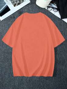 Y2K Anime Eye Print Oversized T-Shirt, Loose Fit, Premium Soft Fabric, Summer/Spring - 珊瑚粉 - 查看 2