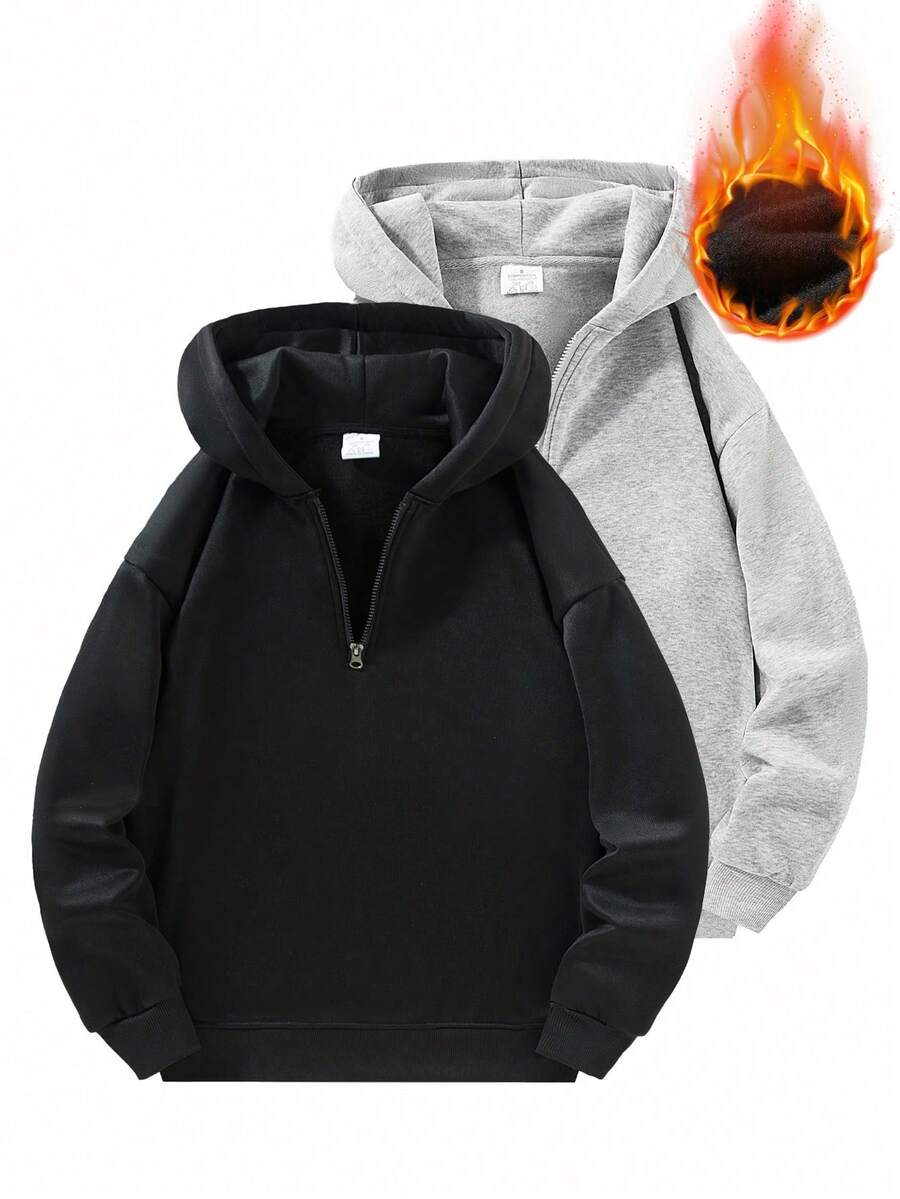 Áo nỉ dài tay màu trơn, kiểu dáng thể thao, có khóa kéo, thích hợp mặc đi làm mùa thu đông 2025.