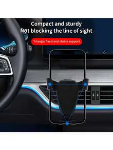 Universal Gravity Car Air Vent Phone Holder 1-Second Auto Locking Anti-Shake Anti-Vibration Non-Slip Pad Portable Easy Install Mount For Most Smartphones Car Interior Accessories - C5-car Triangular Phone Holder - View 4