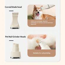 1pc 2-In-1 Electric Pet Grooming Kit - Pet Hair Trimmer And Nail Grinder, For Dogs & Cats, USB Rechargeable, Skin-Friendly - Essential 2-In-1 Pet Grooming Tool - Electric Trimmer And Nail Grinder, No Hair Pulling, Suitable For Sensitive Pets - Multicolor - View 9