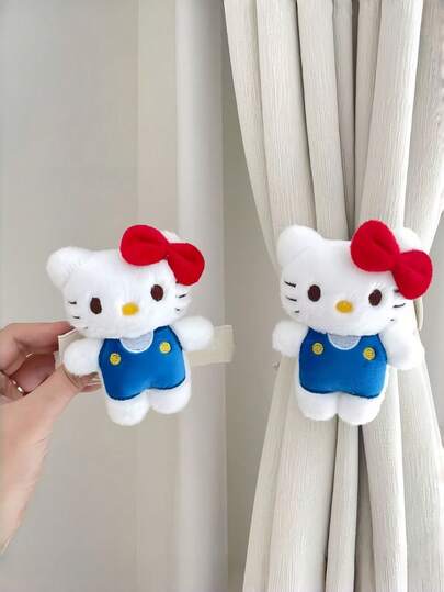 Sanrio 1/2pcs Creative Room Decoration Curtain Tie-Wraps, Cute  Design, Suitable For Home Use In Bedrooms And Living Rooms, Made Of Gauze And Fabric, As A Curtain Tie-Wrap Decoration