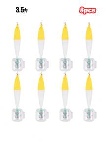 GOTURE 8pcs Wooden Shrimp Squid Hook Explosion Hook 3.5/4.0 # Wrapped With Luminous Cloth Roll Squid Needle With Wooden Shrimp Protective Cover, Sea Fishing Fake Bait - Multicolor - View 12