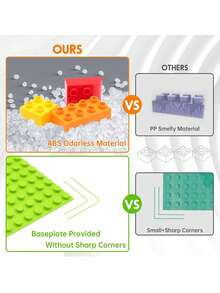 2pcs Large Building Blocks Set, Compatible With Duplo And Other Major Brands, Suitable For Children Aged 3-6 Years Old - Multicolor - View 5