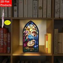 3D立体摆件 - 3D立体摆件 [复活节] 耶稣诞生图书馆标志雕像，书架装饰，基督教书籍角，温馨书籍角，爱书人士，乔迁礼物（不含蜡烛） - 彩色 - 查看 7