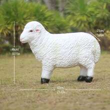1pc White Resin Standing/Grazing Sheep Statue, Delicate Aries Zodiac Figurine, Realistic Sheep Sculpture, Intimate Sheep Decor, Can Be Placed In Garden Or Yard, Ideal Decoration For Eid Al-Adha, Perfect Gift For Graduation - Multicolor - View 12