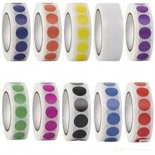 波点贴纸，纯色编码圆形标签卷，自粘圆形波点贴纸，圆形波点标签，适用于办公室、教室、家庭、节日庆典、节日墙面装饰、学校使用、情人节装饰、学习用品、返校季以及更多剪贴簿用品和剪贴簿文具