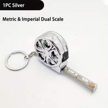 1pc Mini Keychain Tape Measure, 78.74 Inch Steel Retractable Ruler, Compact Steel Tape Measure With Metric And Imperial Dual Scale, Multifunctional Steel Ruler Gift