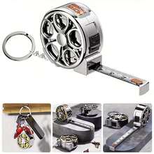 1pc Mini Keychain Tape Measure, 78.74 Inch Steel Retractable Ruler, Compact Steel Tape Measure With Metric And Imperial Dual Scale, Multifunctional Steel Ruler Gift