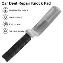 [Dent Repair Tool] 1pc Auto Dent Repair Tool KnockdownPaddle, Stainless Steel Knockout Pad With Nonslip Rubber Grip For Damage Automobile Dent Repair Tool Tap Down Paddle - Black - View 5