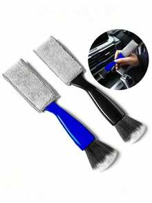 2-In-1 Easy To Use Car Cleaning Brush, Scratch-Free Bristles, Suitable For Cleaning Vents And Crevices, Essential Car Detailing Tool