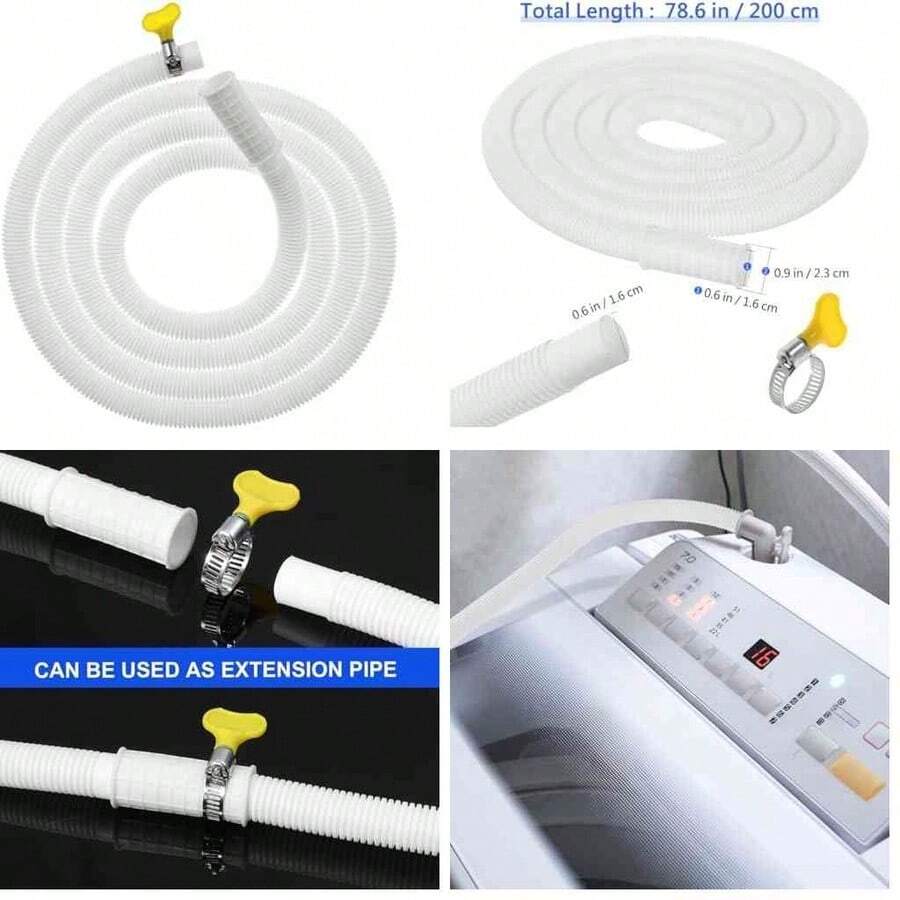 Uonlytech Tubo De Drenaje Del Aire Acondicionado Conector De Codo De Manguera De Drenaje De Ca Tubera De Drenaje De Extensin Kit De Manguera De Drenaje De Ca Lavadora Abdominales Flexible - colores variados+200x2.3cm - Ver 1