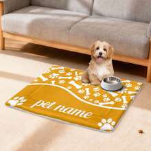 Personalized Pet Insulating Mat With Your Own Pet's Name.This Thick, Cozy Pet Flannel Insulating Mat With Paw Prints Provides Warmth And Comfort, Making It Perfect For Cats And Small Dogs To Relax On. It's Portable And Ideal For Creating A Snug Spot For Your Pet. Perfect Gift For Any Pet Owner, Flexible & Easy To Store & Portable, Gift For Best Friends Mom, Dad, Daughter, Son, Family, Girlfriend, Boyfriend, And Other Pet Lover - Multicolor - View 4