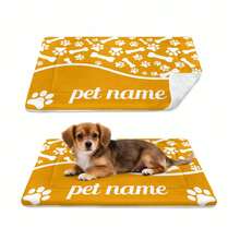 Personalized Pet Insulating Mat With Your Own Pet's Name.This Thick, Cozy Pet Flannel Insulating Mat With Paw Prints Provides Warmth And Comfort, Making It Perfect For Cats And Small Dogs To Relax On. It's Portable And Ideal For Creating A Snug Spot For Your Pet. Perfect Gift For Any Pet Owner, Flexible & Easy To Store & Portable, Gift For Best Friends Mom, Dad, Daughter, Son, Family, Girlfriend, Boyfriend, And Other Pet Lover - Multicolor - View 2