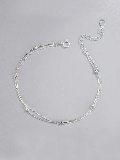 1条S925纯银极简小珠双层手链，百搭日常佩戴饰品，优雅女士礼物