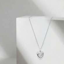 GUCCI Heart Pendant Necklace - "Blind For Love" Engraving, Sterling Silver, Everyday Romantic Jewelry – Gucci YBB455542001 - Silver - View 2