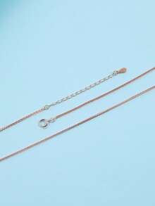 S925纯银可调节颈链，简约14K镀金多层项链，适合女性和女孩佩戴 - 車花蕭邦鏈 - 查看 6