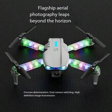 AMAZING VISION Dron con control remoto E99D con luces, grabación aérea en alta definición, luces LED, cuadricóptero, dron con doble cámara y luces de colores - Blanco - Ver 1