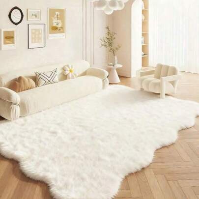 1 pieza Alfombra esponjosa, disponible en múltiples colores - Alfombra esponjosa blanca, Alfombra esponjosa rosa, Alfombra esponjosa negra, Alfombra decorativa navideña, Suave y amigable con la piel, Absorbente, Alfombra gruesa, Adecuada para otoño/invierno, Decoración para dormitorio, sala de estar, exterior, Lavable a máquina