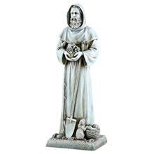 Saint Fiacre Garden Statue 12 Inches Elegant Catholic Religious Figurine - As Pic - View 3