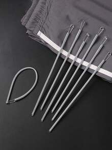 5pcs/1pc Spring-Loaded Elastic Drawstring Replacement Tool | 2-In-1 Waistband Inserter, Suitable For Pants, Hoodies And Skirts | Home Essential Set With Belt Threader, No-Sew DIY Helper | Women's Christmas Gift (Steel Spring, Bendable Guiding Head) - Multicolor - View 8