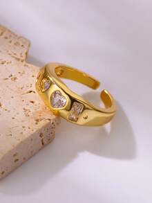 1枚星月戒指，男女通用，镀金粗链不锈钢戒指，星空主题饰品，适合婚礼情侣、闺蜜、妈妈等场合佩戴。 - 1 - 查看 4