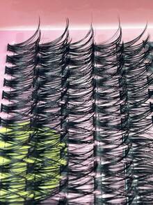 Zestaw 240 szt. kępek rzęs typu D Curl, wodoodporny zestaw do samodzielnego przedłużania rzęs, pęseta do rzęs, zestaw do przedłużania rzęs (zestaw 50D-9-16Mix) - Czarne - Zobacz 6