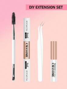 Eyelash Glue Tool Set, Waterproof Glue For Eyelash Extensions, Includes Eyelash Glue, Sealant, Eyelash Tweezers, Glue Remover, Sweat-Resistant, Soft, Quick-Drying, Non-Irritating, Essential Eye Makeup Tools - Multicolor - View 9