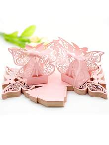 6 piezas Cajas de regalo con forma de mariposa 3D huecas de color rosa/morado, cajas de recuerdo para bodas, envoltorios de caramelos de papel, cajas de decoración para fiestas, adecuadas para bodas, San Valentín, cumpleaños, despedidas de soltera - Multicolor - Ver 11