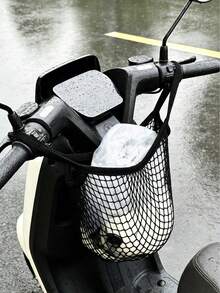 1个通用摩托车车把挂包，弹性大容量网袋，适合旅行和购物