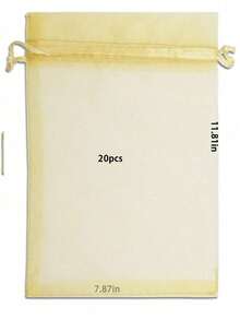 50/20pcs Organza Gift Bags With Drawstring, Jewelry Candy Wedding Party Favor Net Bags - Gold - View 18