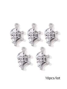 10/20件套水钻装饰月亮、心形、蝴蝶结、星星形状配件，Y2K风格DIY串珠手链和项链