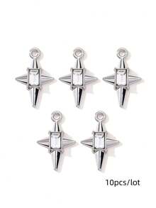 10/20件套水钻装饰月亮、心形、蝴蝶结、星星形状配件，Y2K风格DIY串珠手链和项链