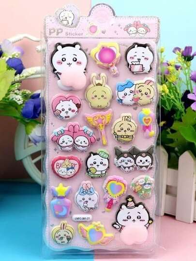 Pegatinas antiestrés de material PP, pegatinas de espuma lindas para decorar fundas de teléfono, diarios, manualidades