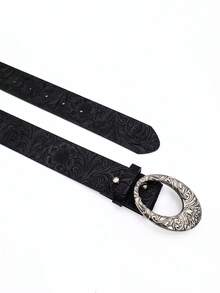 1pc Women's Retro Western Boho Style Metal Carved Buckle PU Leather Belt, Suitable For Jeans, Casual Pants, Skirts, Daily Wear - Multicolor - View 7