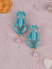 ZA 女士彩色龙虾耳环 - 水果吊坠长款耳环 | 情人节礼物 春假吸睛配饰