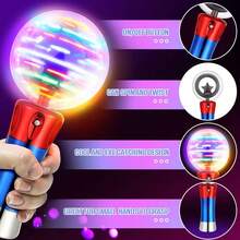 LED旋转灯棒，LED彩色旋转棒，炫彩旋转灯光秀，适用于音乐节、生日派对、婚礼、庆典和特殊场合，创意礼物，适合作为儿童/家人/朋友的生日礼物装饰道具（不含电池）