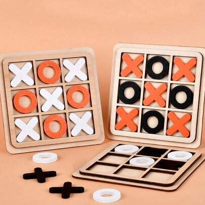 2025 New Arrival, 1pc Wooden XO Tic Tac Toe Game Set, Suitable For Gatherings, Parties - Birthday Gift, Gift, Easter Gift, Perfect Gift, Graduation Gift