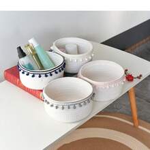 Multi-Size Woven Desktop Storage Basket, Can Store Pens, Tissues, Candies, Snacks, Toys And Other Miscellaneous Items, Suitable For Bathroom, Bedroom, Cosmetics And Other Organization - Style D - View 4