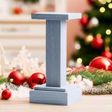 MINGZHANG 1pc 15cm Height Resin Angel Display Stand, Lightweight & Durable Design, High-Quality Resin Material With Blue Finish, Decorative Pedestal Base For Home Decoration | Minimalist Style, Light Blue Color, Rectangular Shape, Smooth Surface With Wood-Grain Texture Details, Multi-Functional Display Holder For Christmas Angels, Ornaments, Candles, Perfect For Christmas, Holiday Season, Indoor Décor, Winter Festive Celebrations - 淺藍色 - 查看 1
